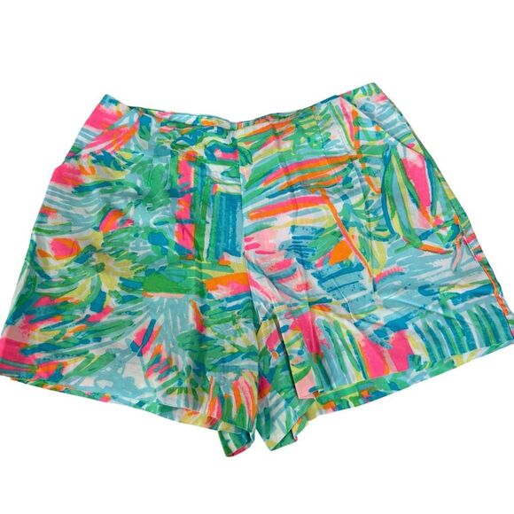 Lilly Pulitzer Pants - Lilly Pulitzer Linnea Flat Front Back Zip Shorts Sea Salt Sun Sz 0 NWT